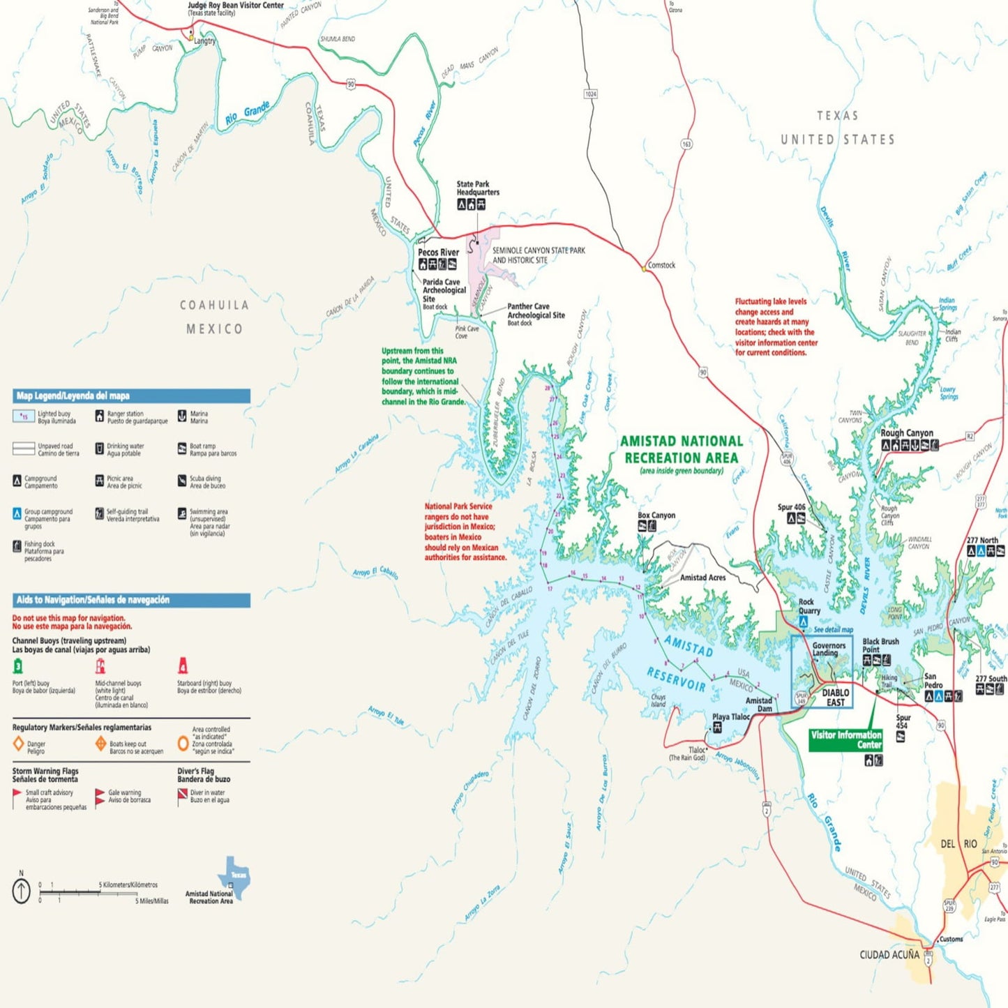 amistad national recreation area map