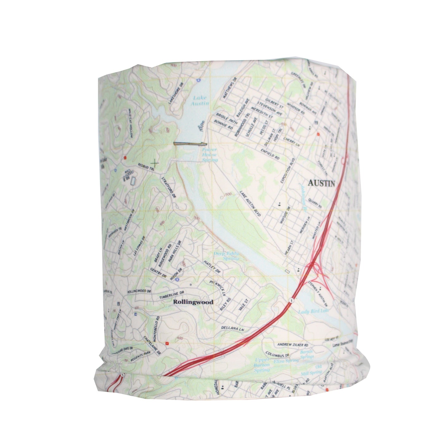 austin texas map neck gaiter buff