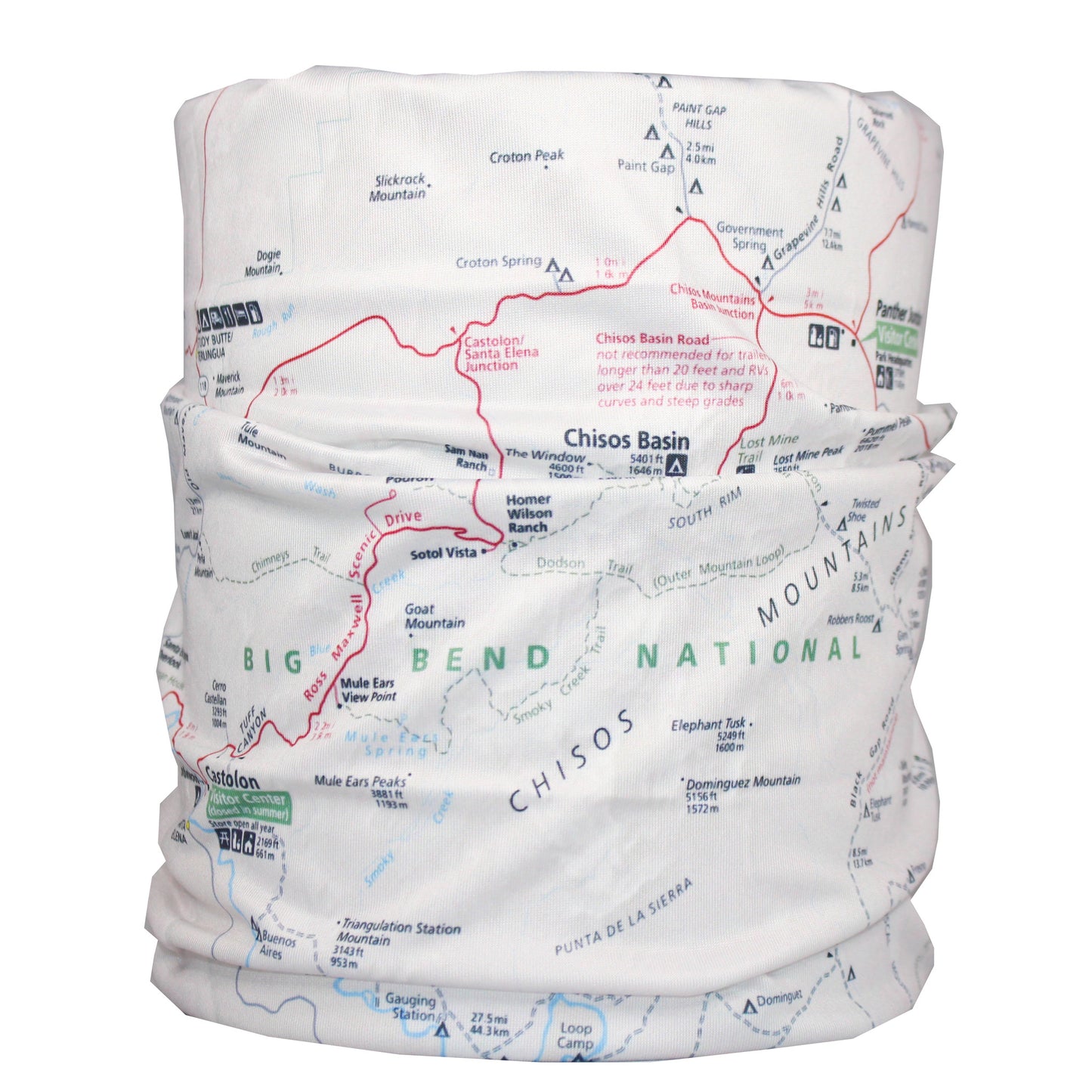 big bend national park map neck gaiter buff