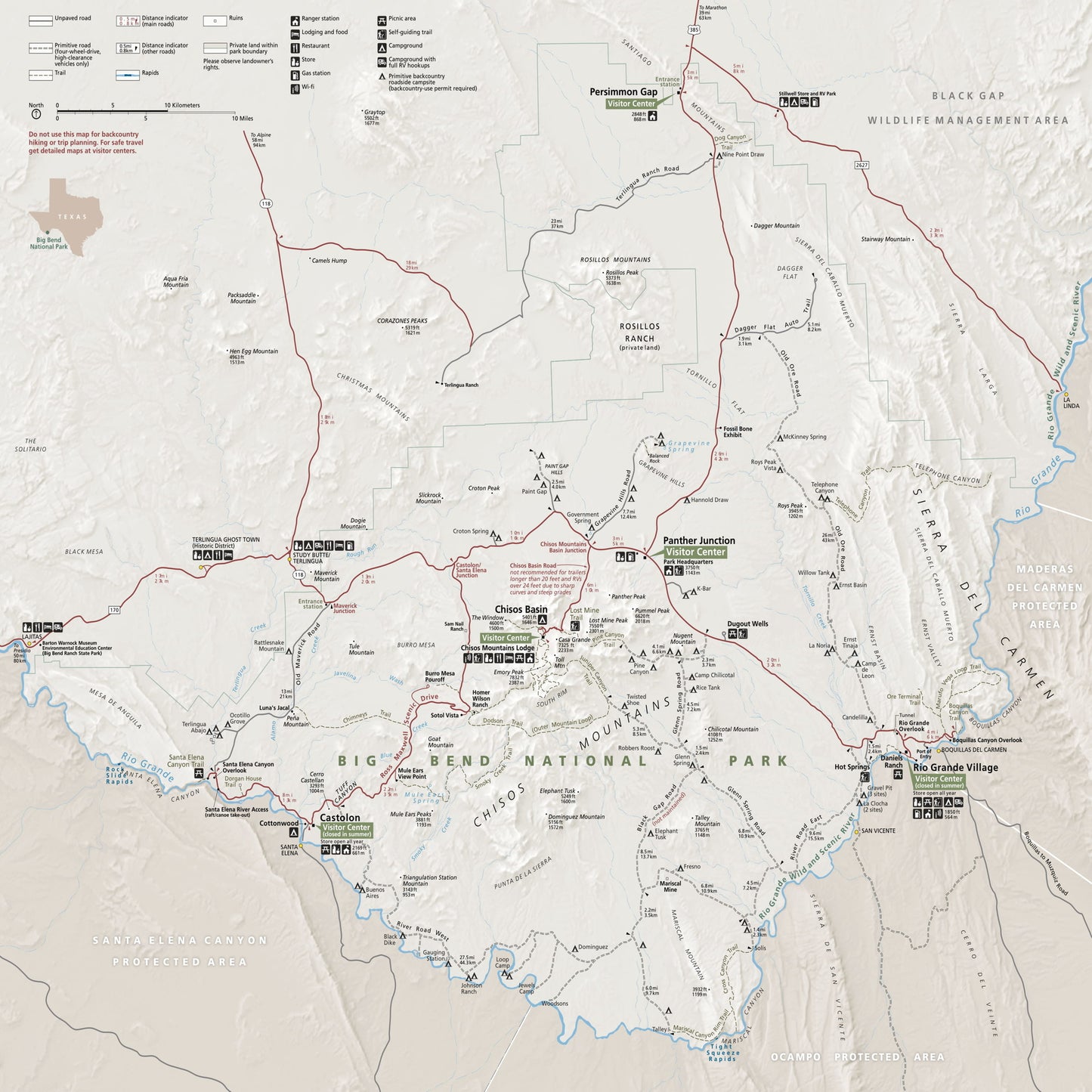 big bend national park map