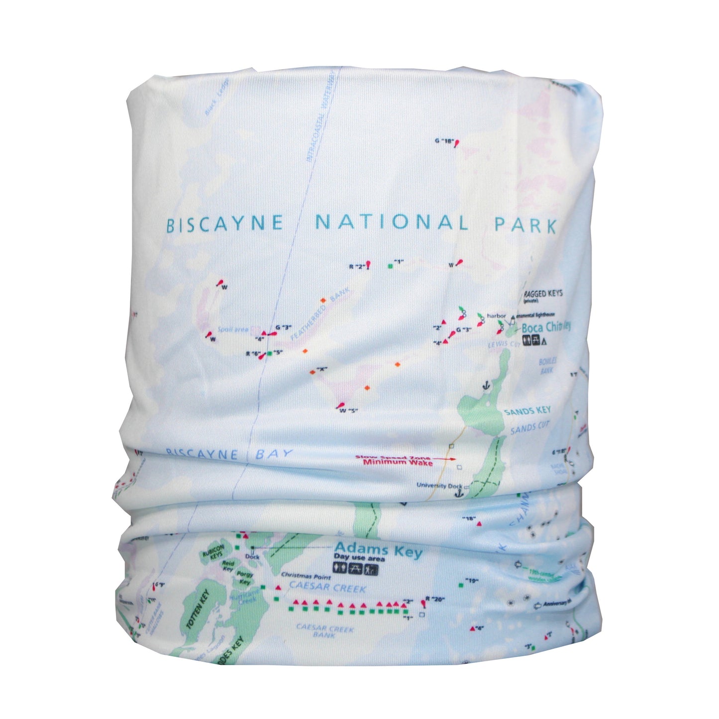 biscayne national park map neck gaiter buff