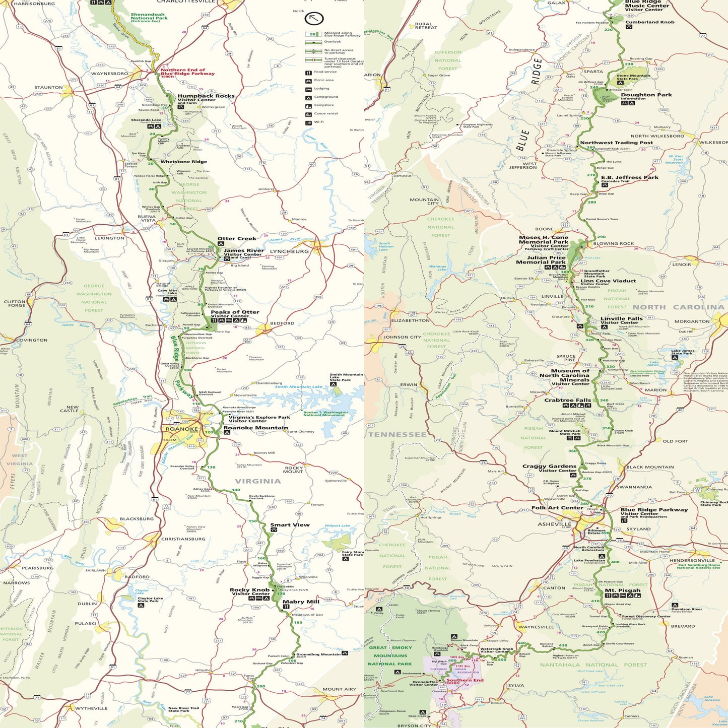 blue ridge parkway map