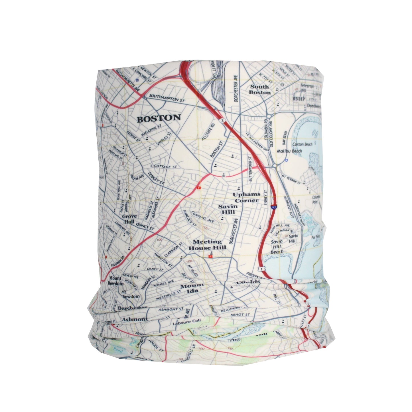 boston massachusetts map neck gaiter buff