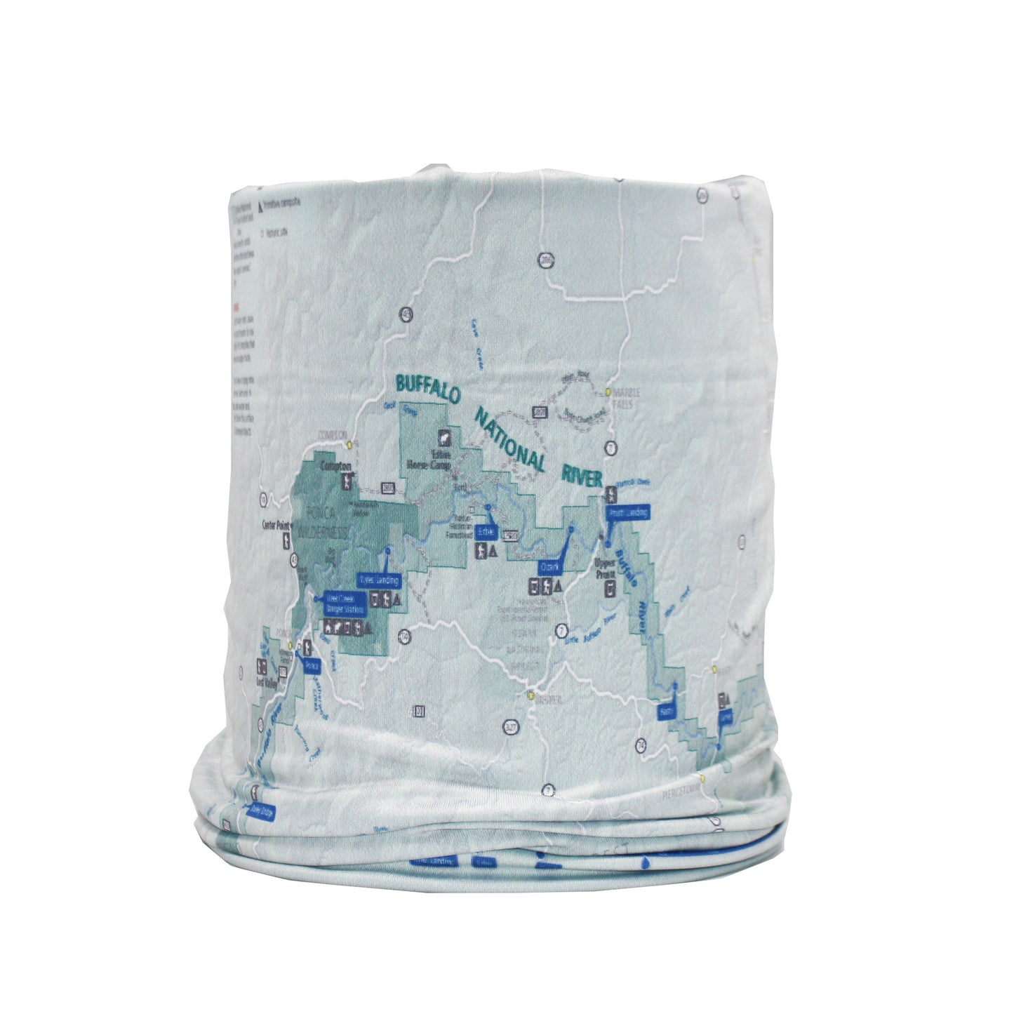 buffalo national river map neck gaiter buff