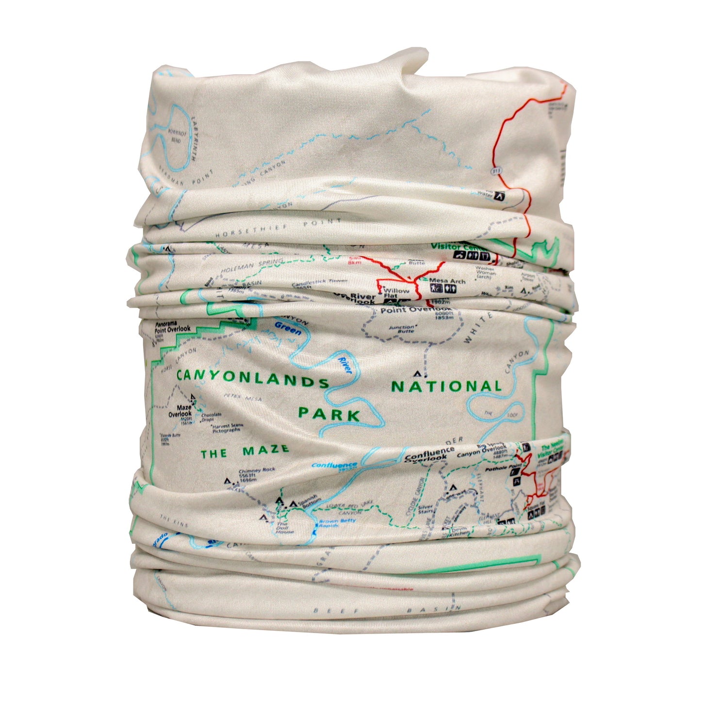 canyonlands national park map neck gaiter buff