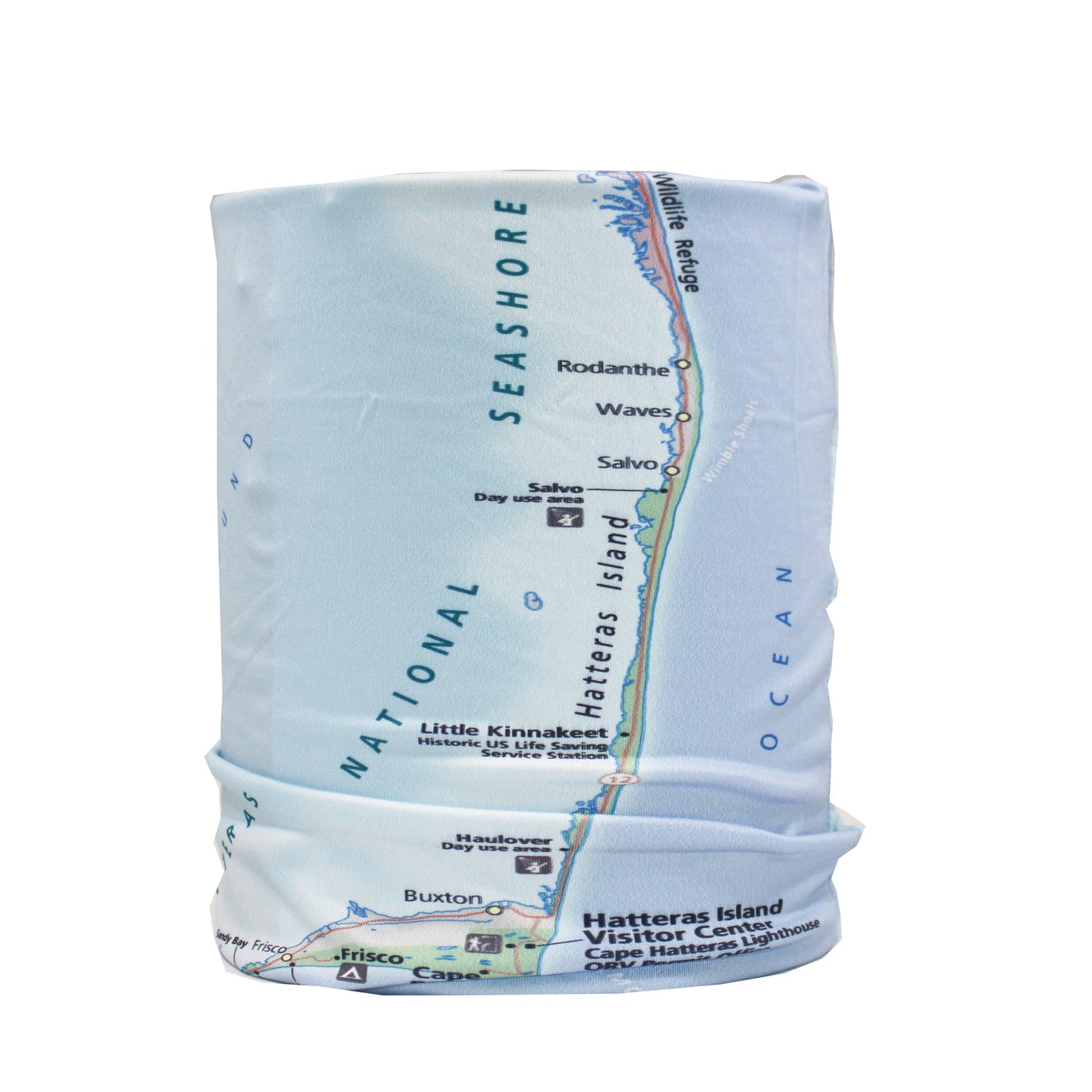 cape hatteras national seashore map neck gaiter buff