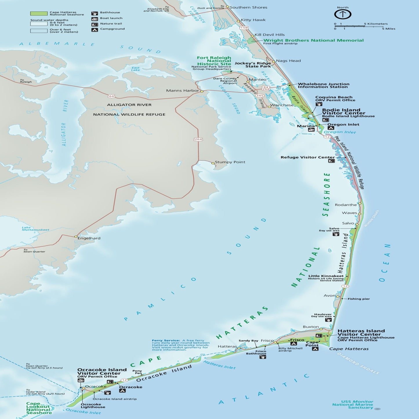 cape hatteras national seashore map