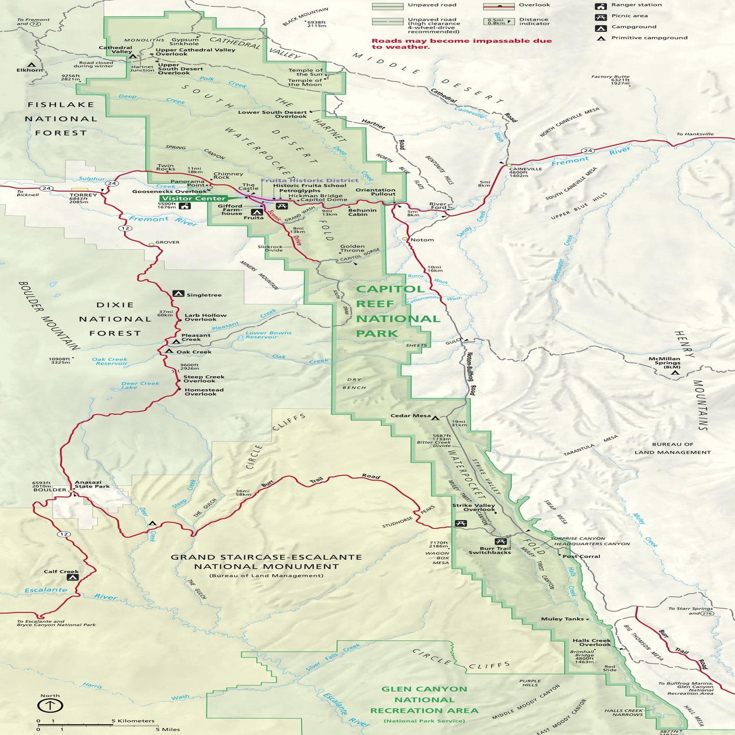 capitol reef national park map