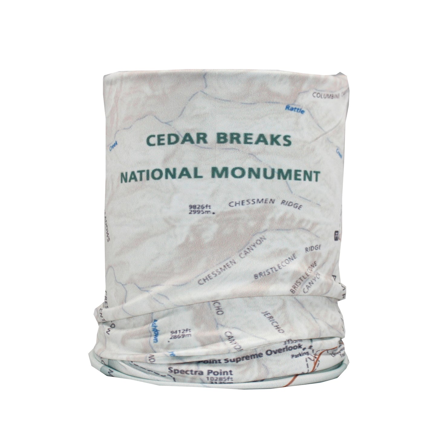 cedar breaks national monument map neck gaiter buff