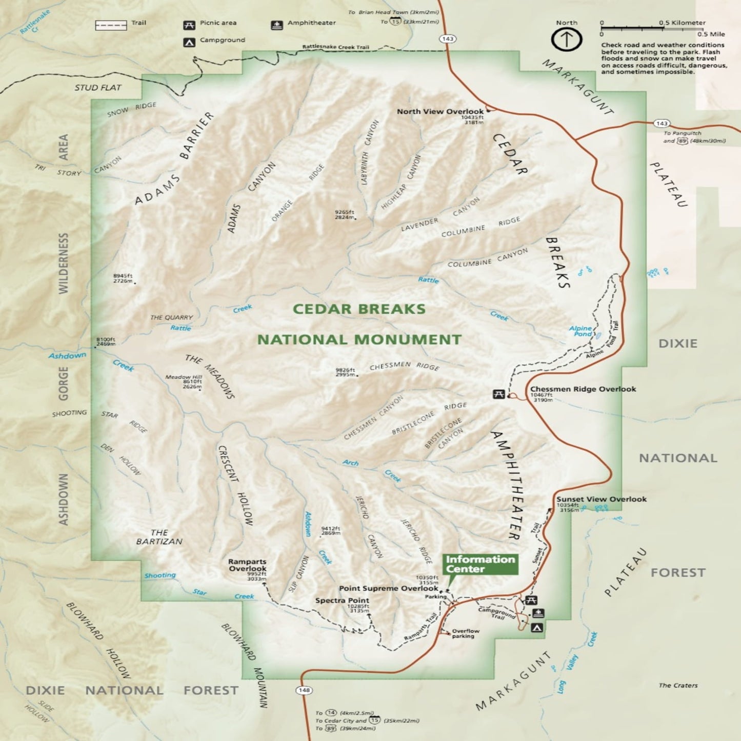 cedar breaks national monument map