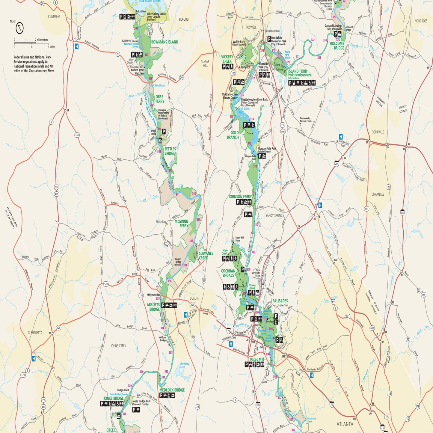 chattahoochee river national recreation area map