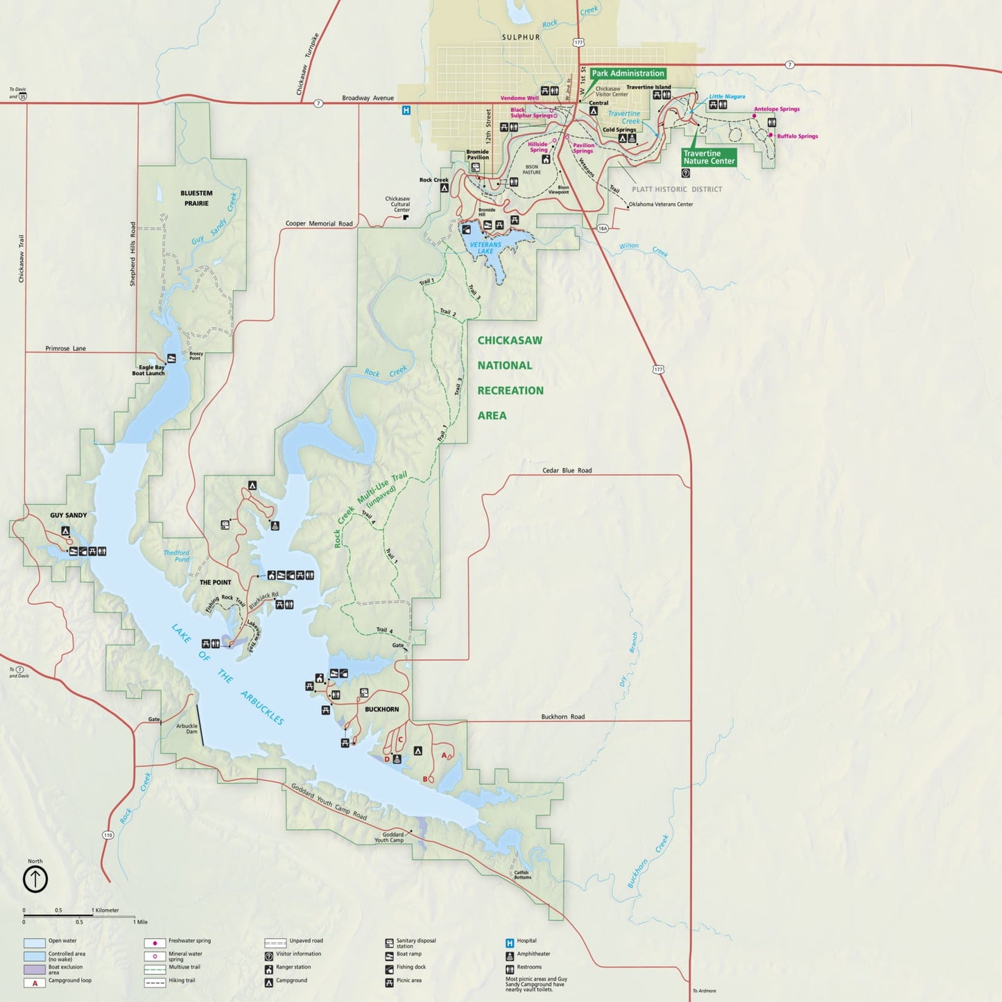 chickasaw national recreation area map
