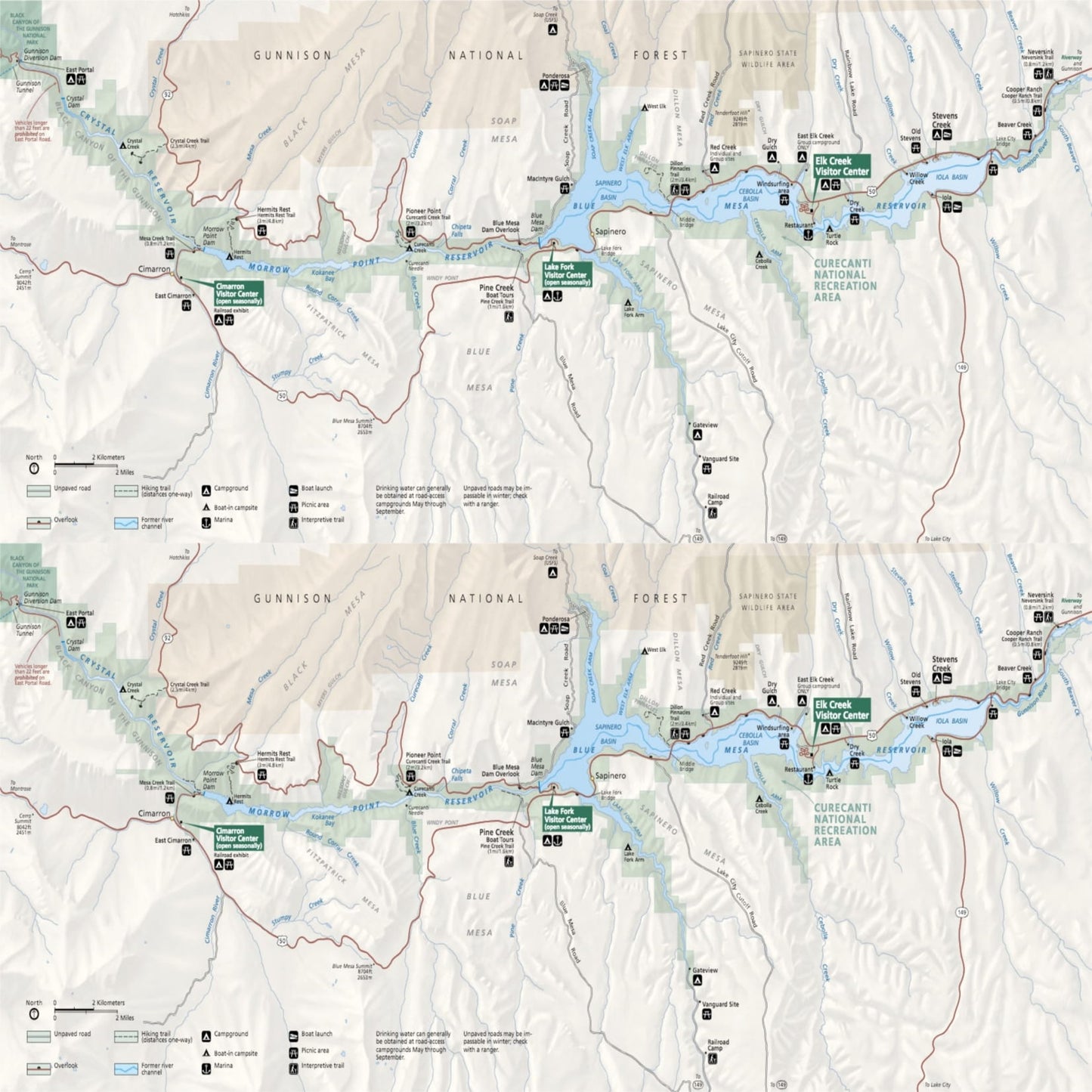 curecanti national recreation area map