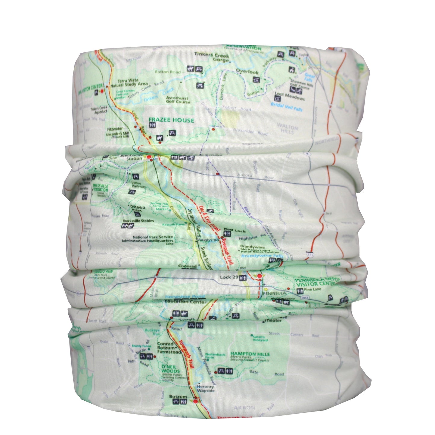 cuyahoga valley national park map neck gaiter buff