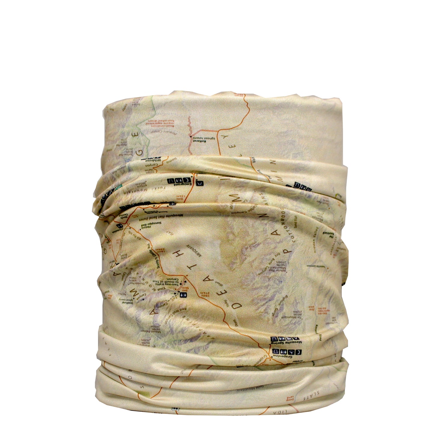 death valley national park map neck gaiter buff
