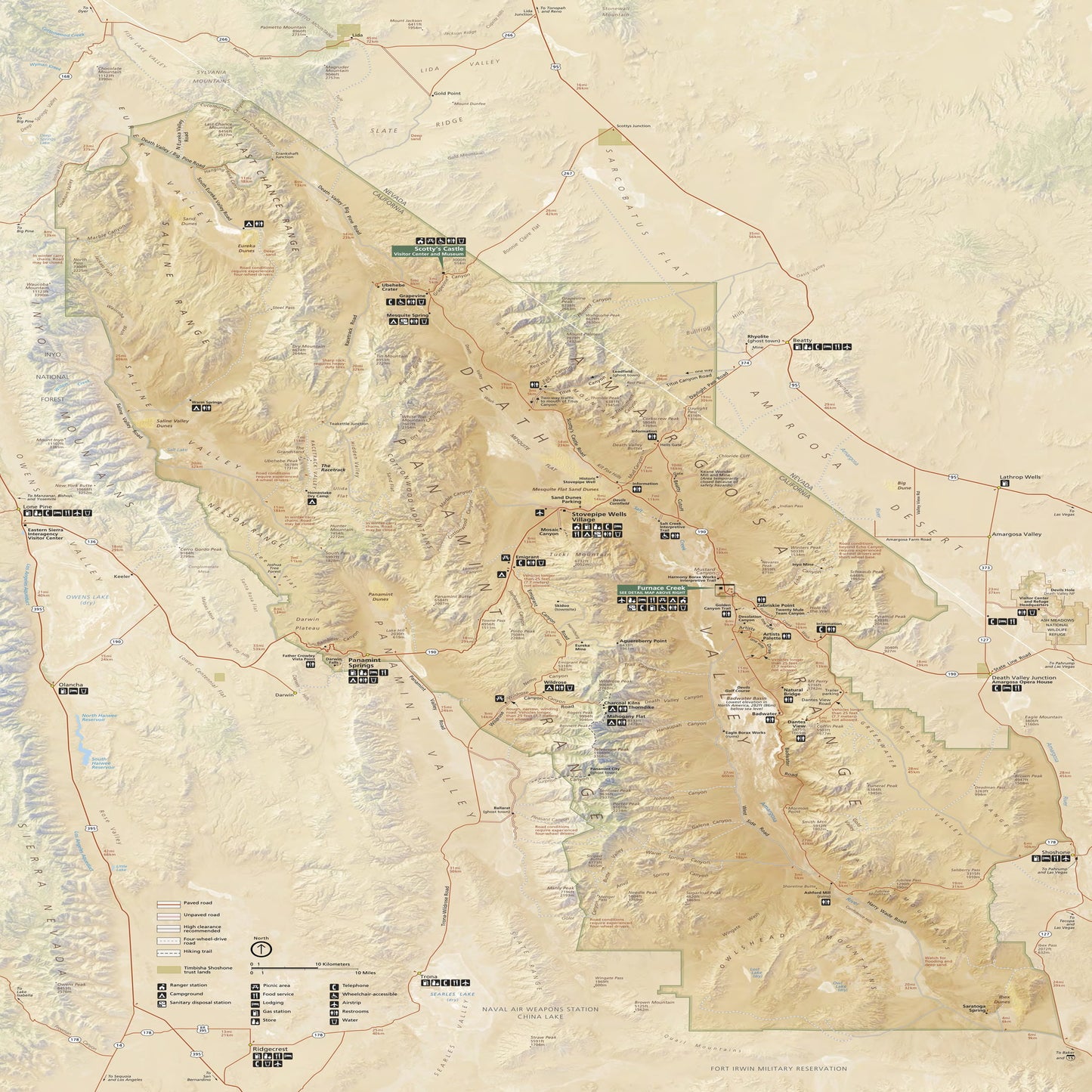 death valley national park map