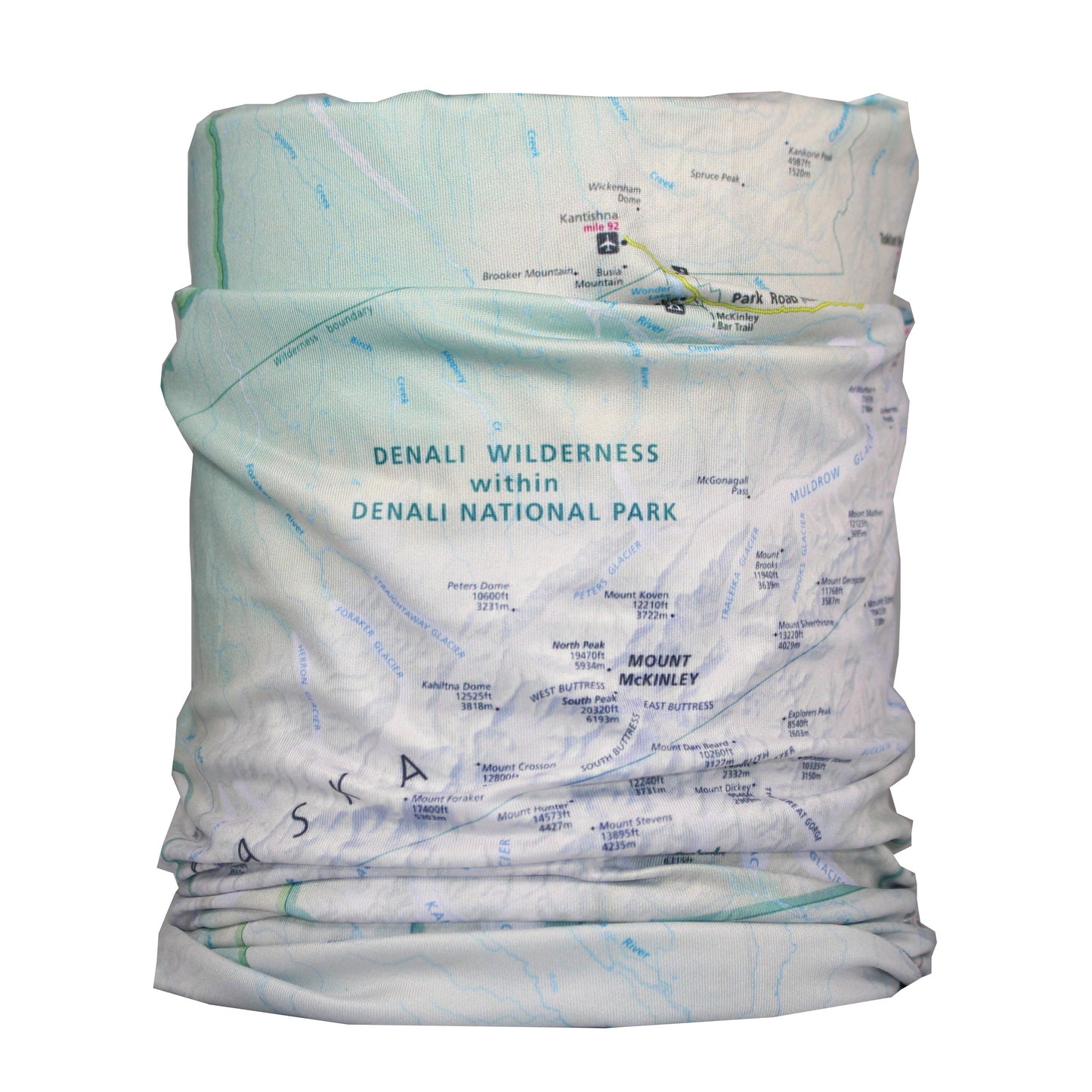 denali national park map neck gaiter buff