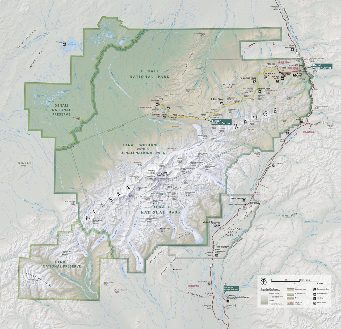 denali national park map