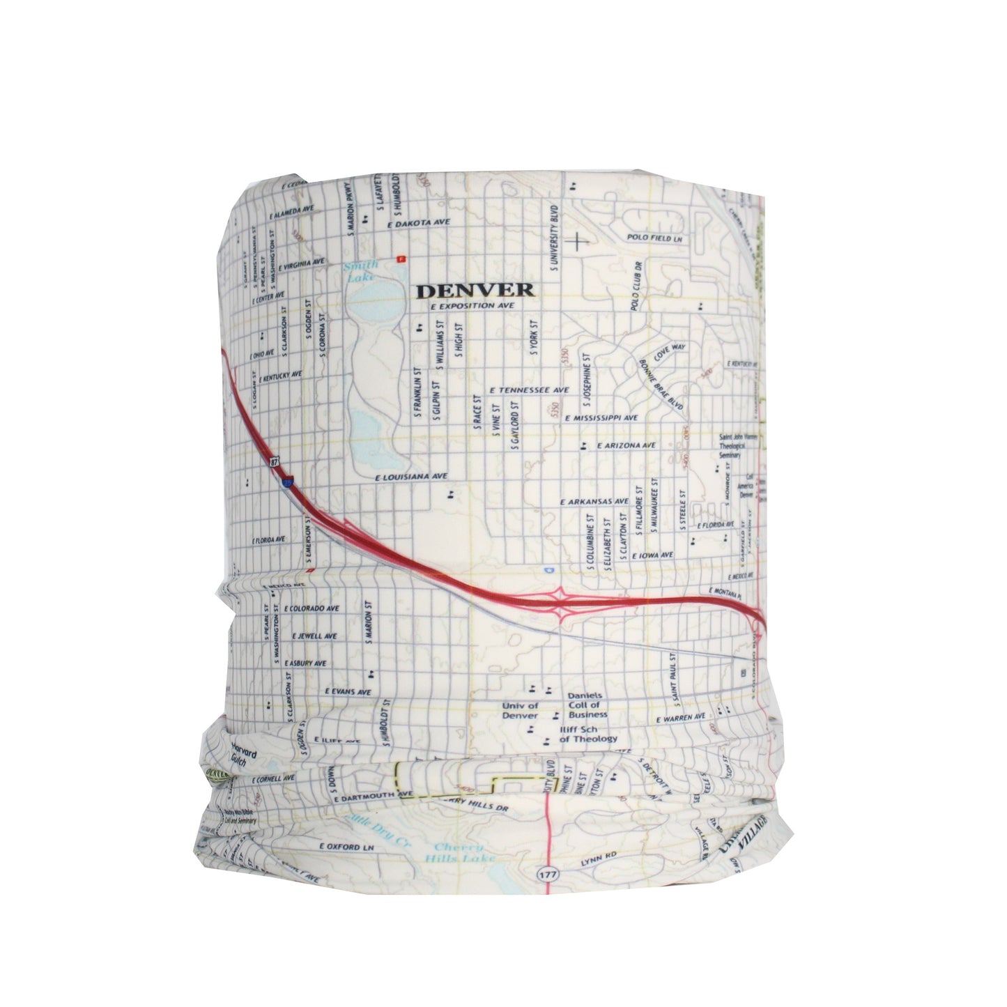 denver colorado map neck gaiter buff