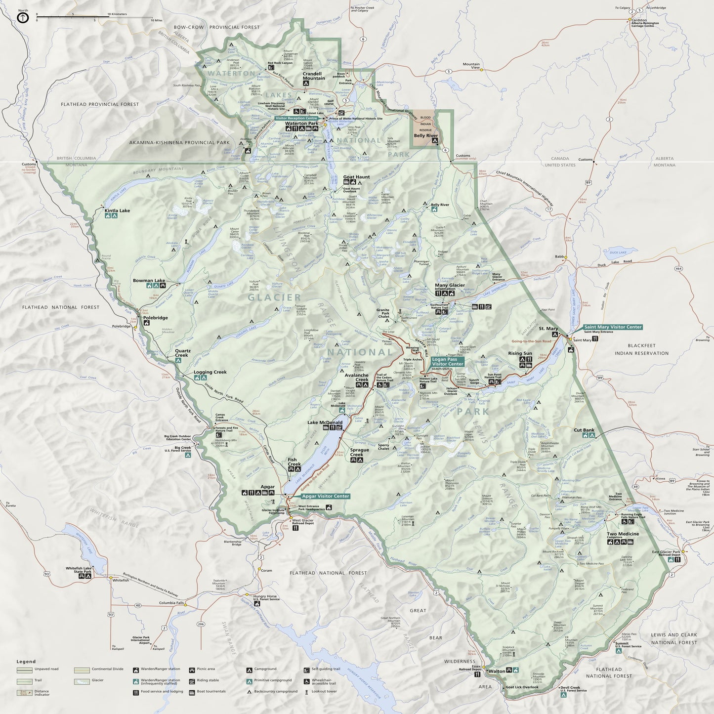glacier national park map