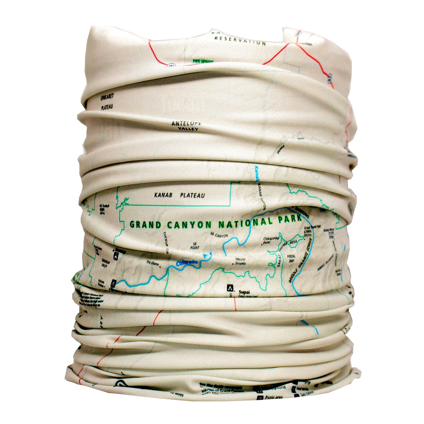 grand canyon national park map neck gaiter buff