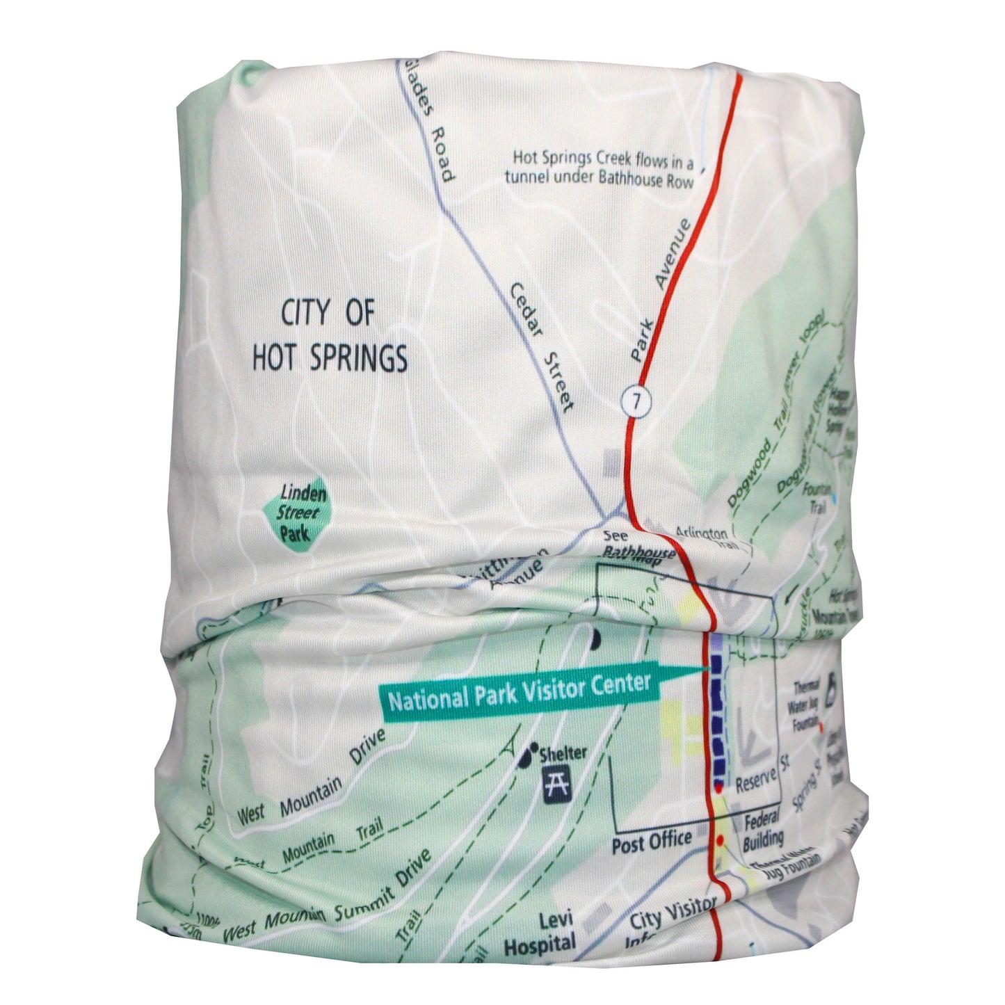 hot springs national park map neck gaiter buff