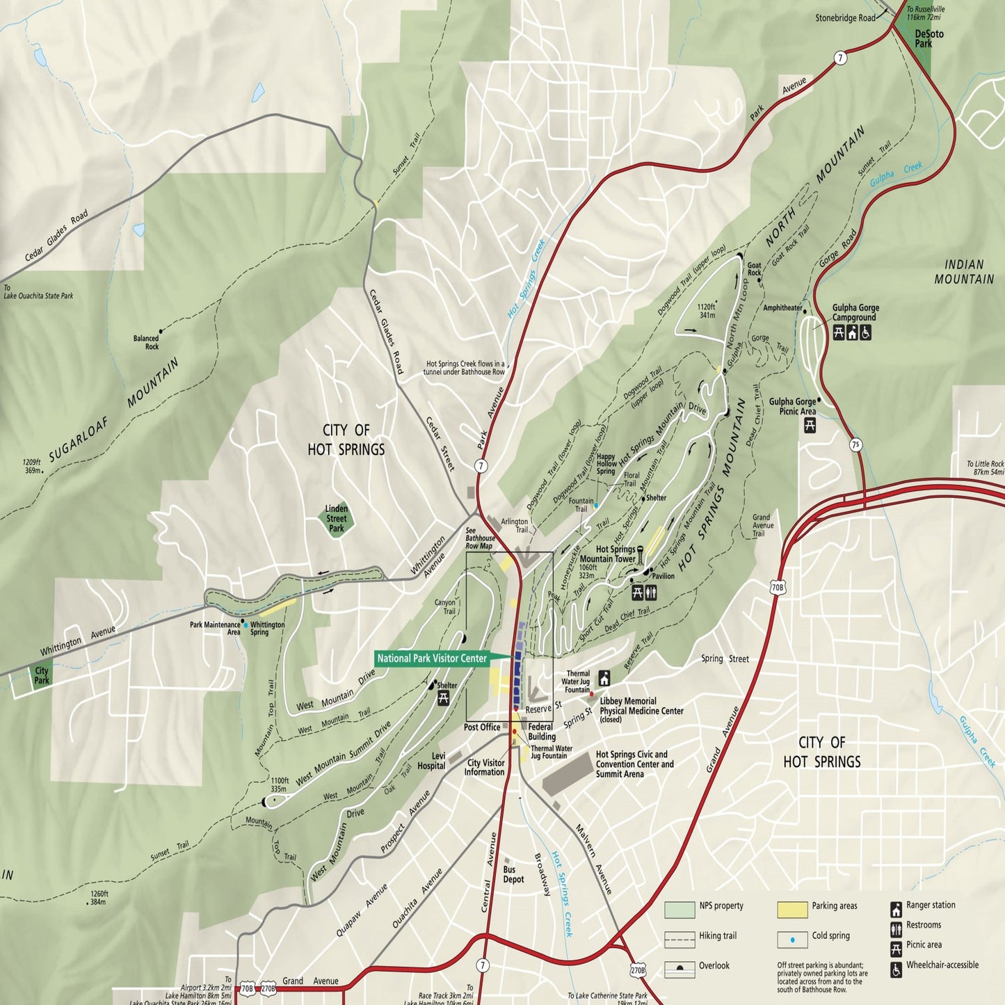 hot springs national park map