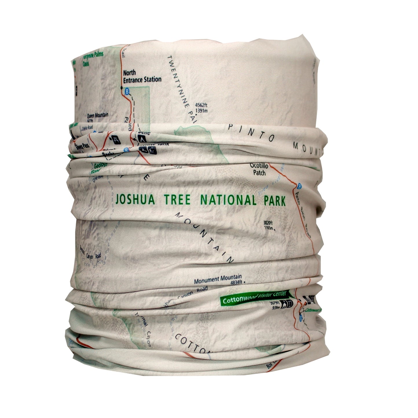 joshua tree national park map neck gaiter buff