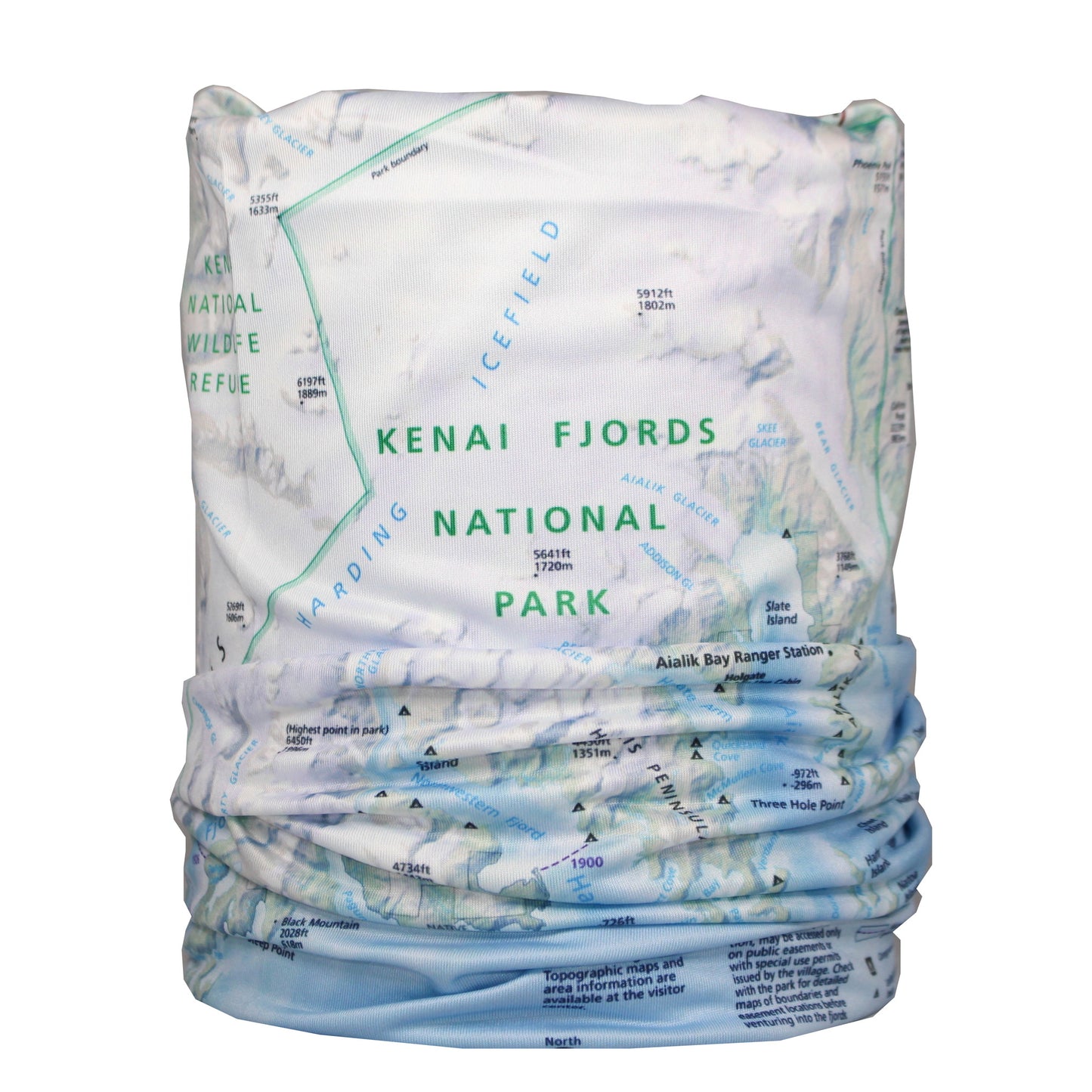 kenai fjords national park map neck gaiter buff