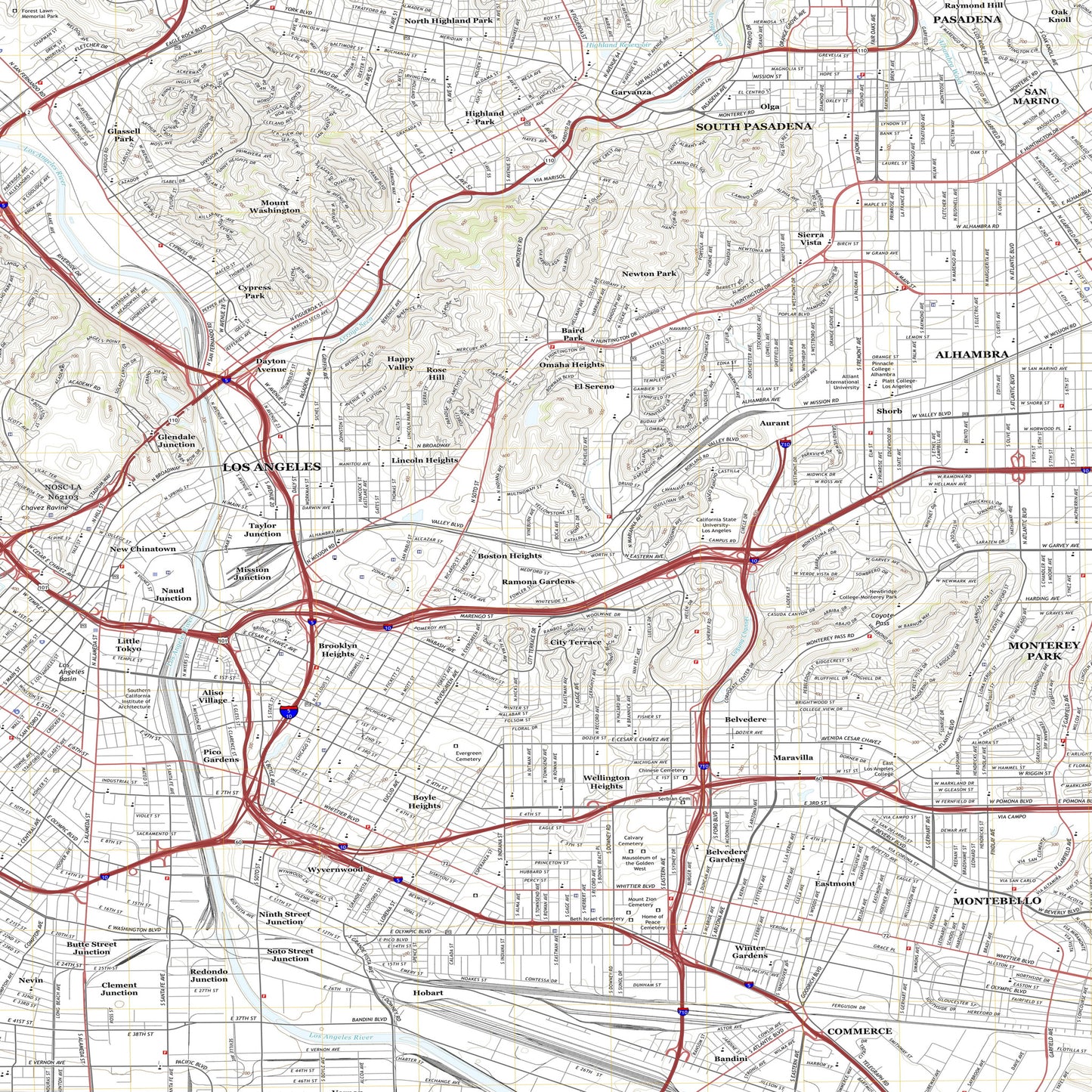 los angeles ca map