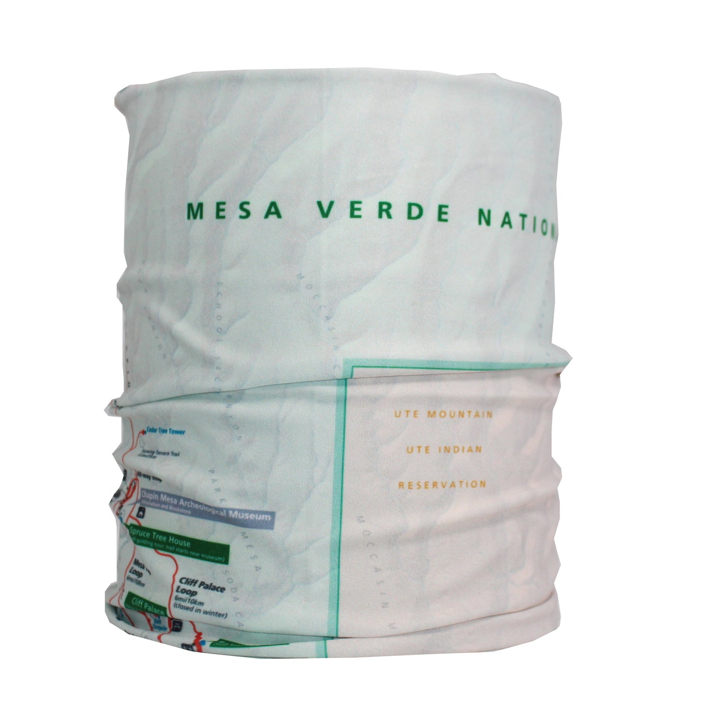 mesa verde national park map neck gaiter buff