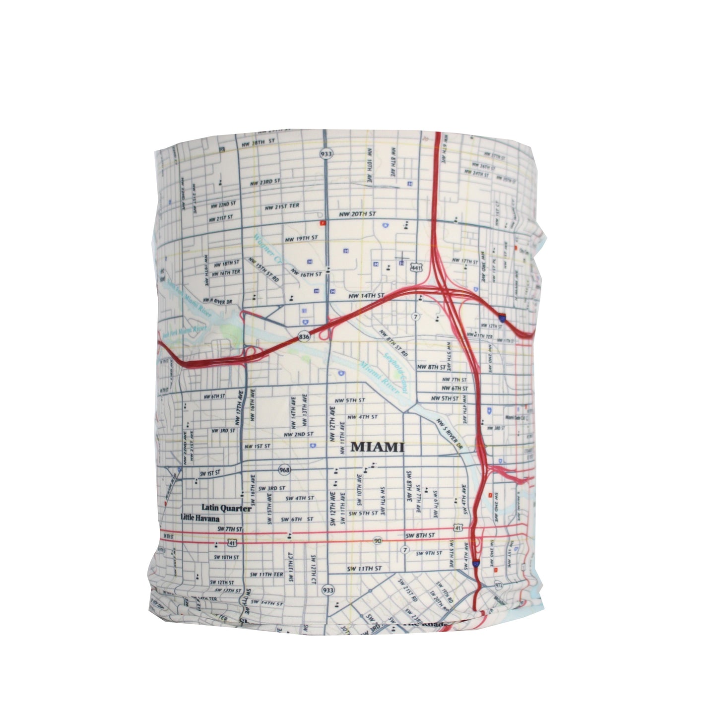 miami florida map neck gaiter buff