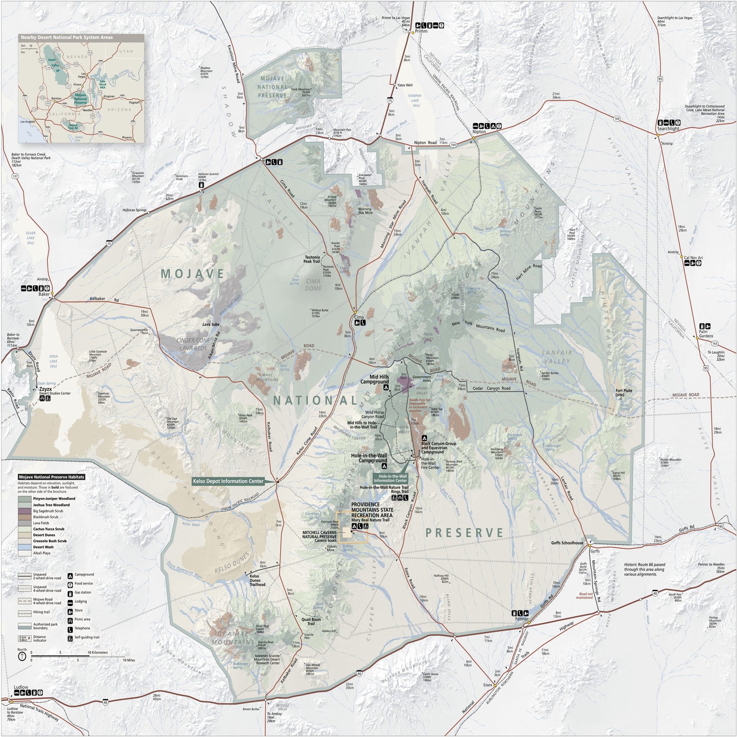 mojave national preserve map