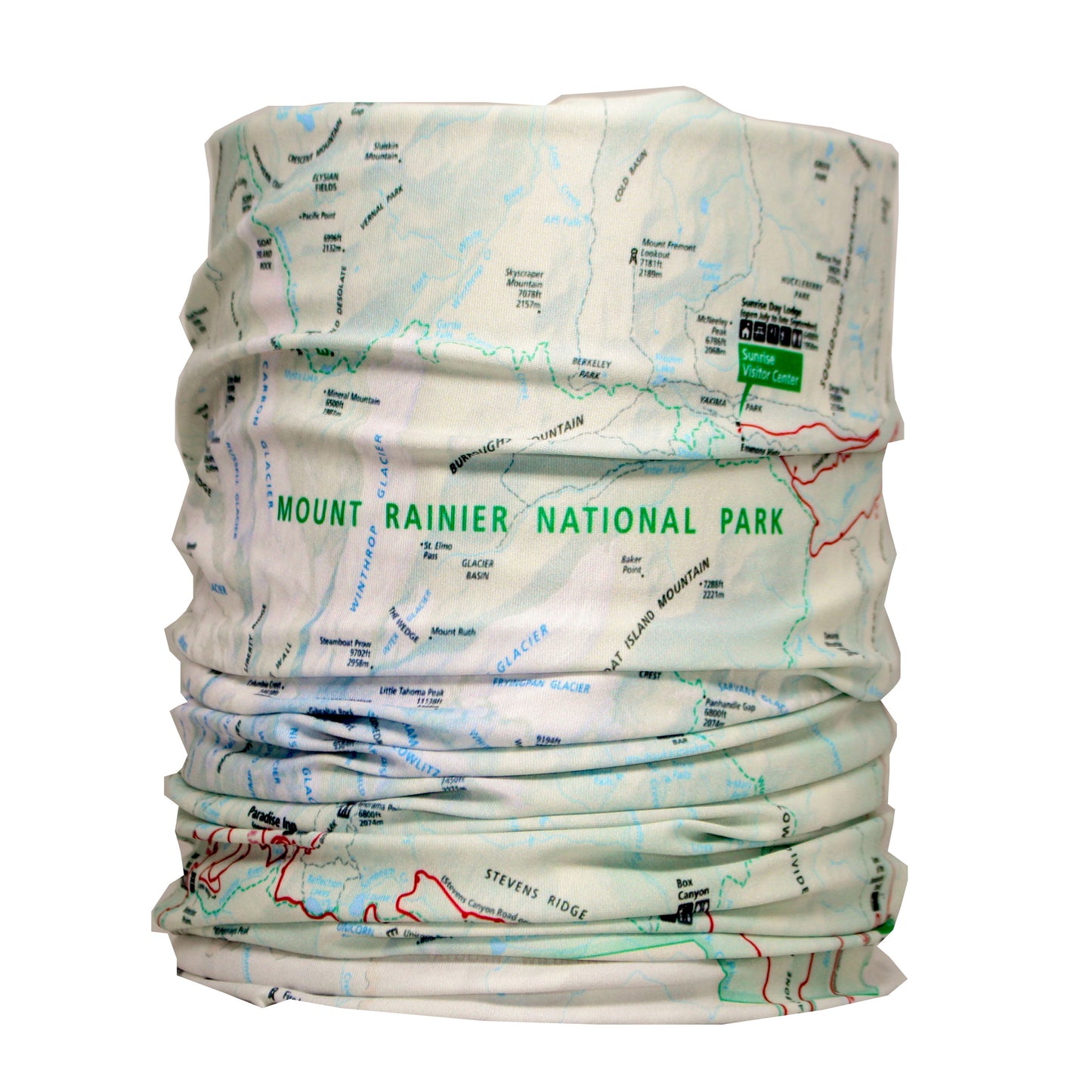 mount rainier national park map neck gaiter buff