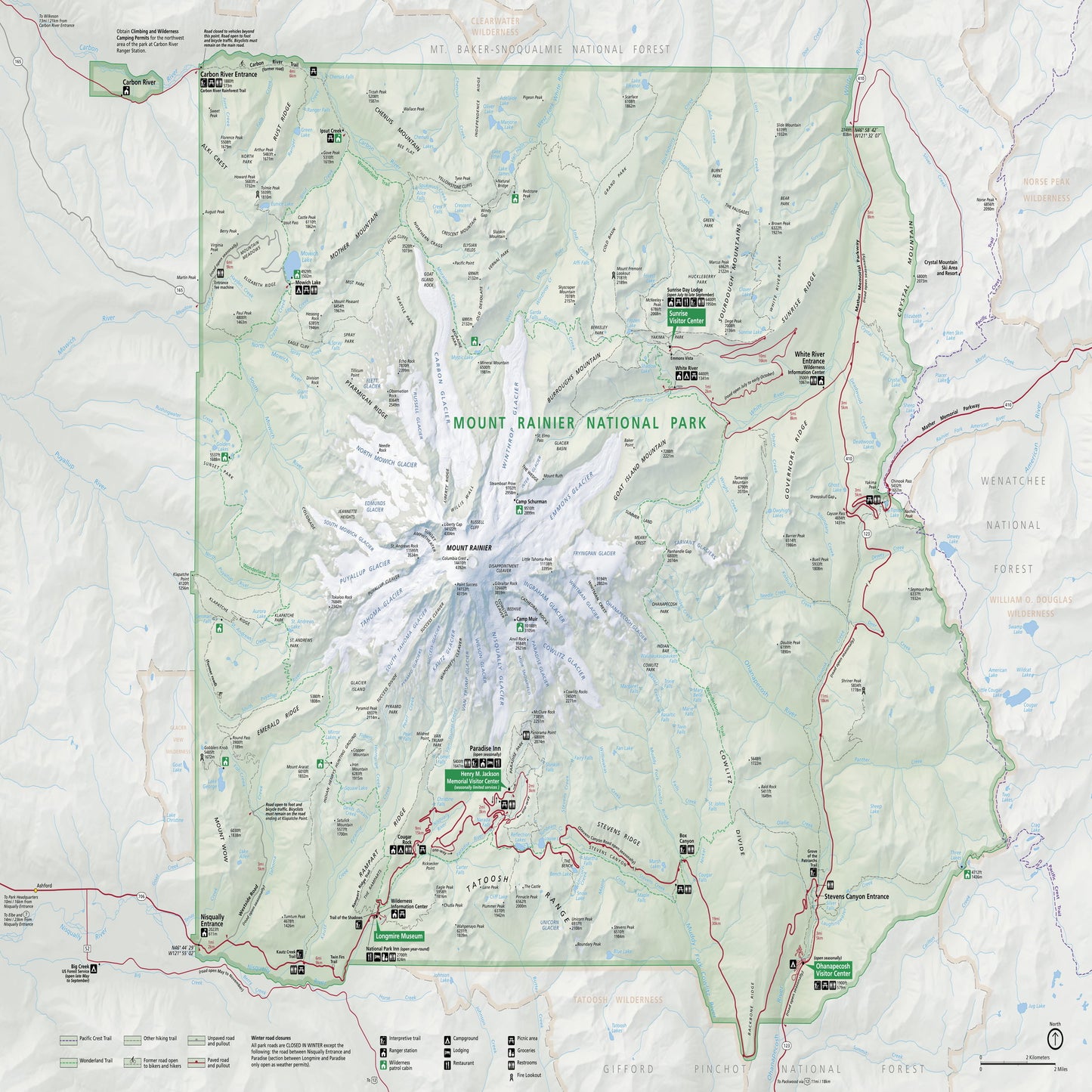 mount rainier national park map