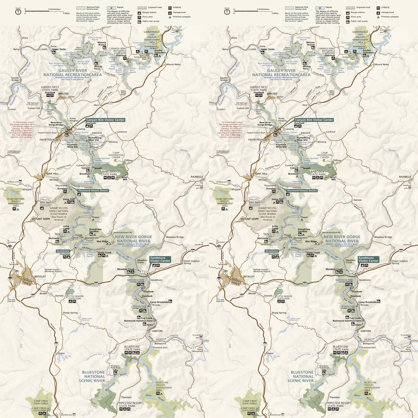 new river gorge national park and preserve map