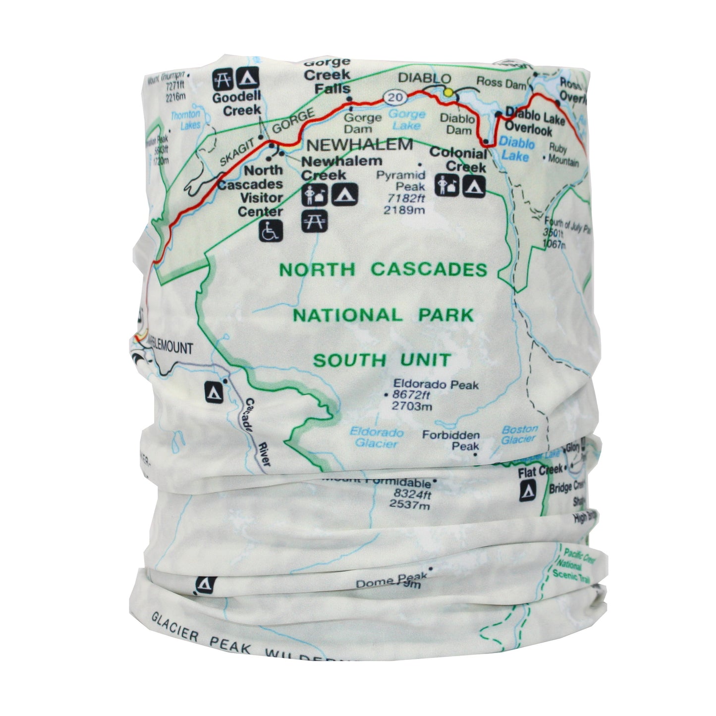 North Cascades National Park Map Neck Gaiter