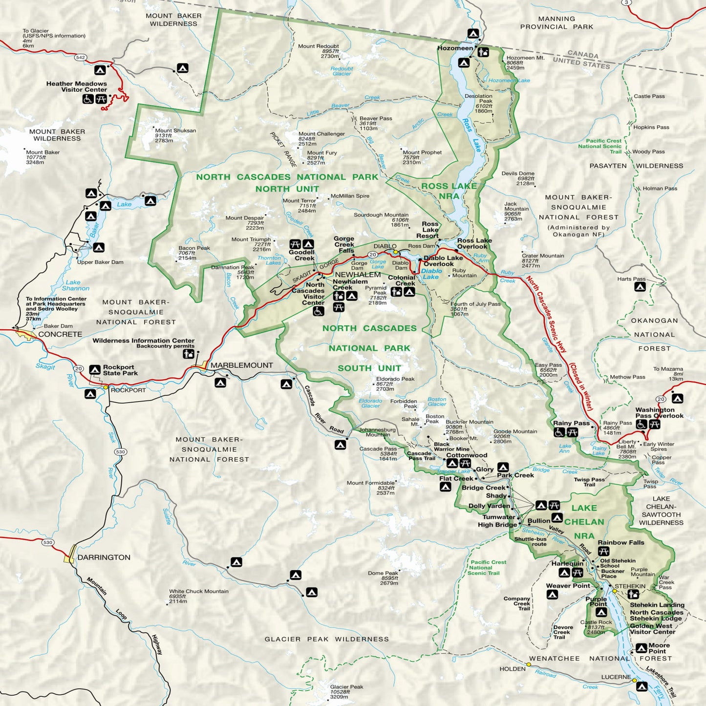 North Cascades National Park Map Neck Gaiter