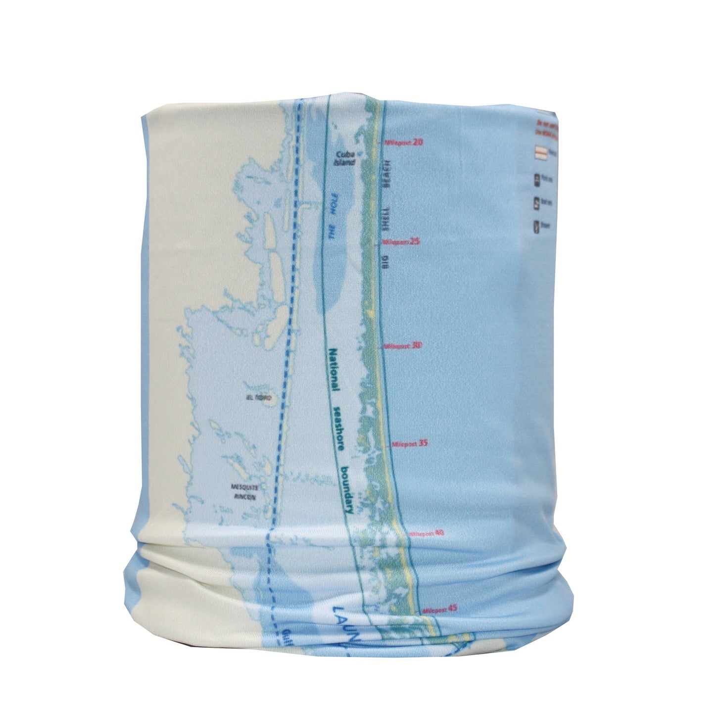 padre island national seashore map neck gaiter buff