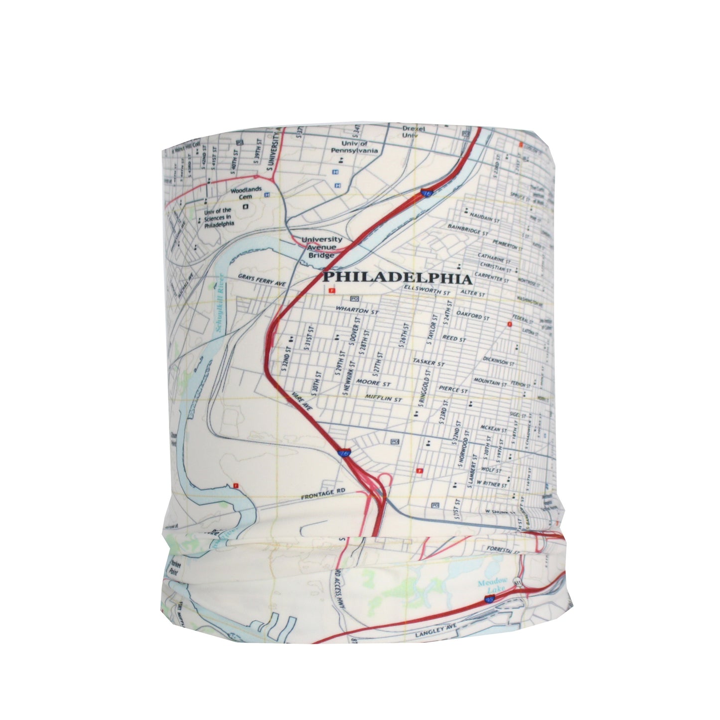 philadelphia pa map neck gaiter buff