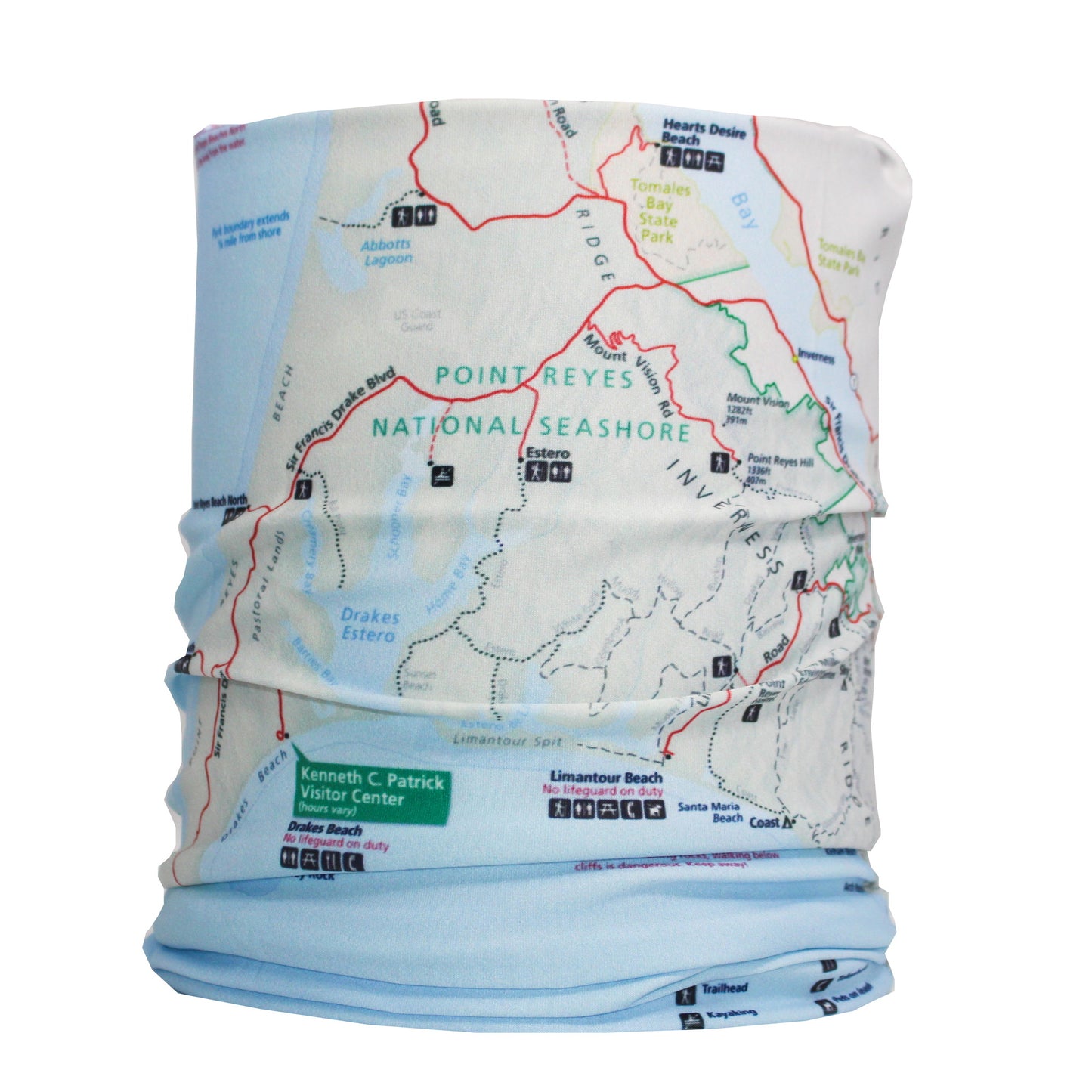 point reyes national seashore map neck gaiter buff