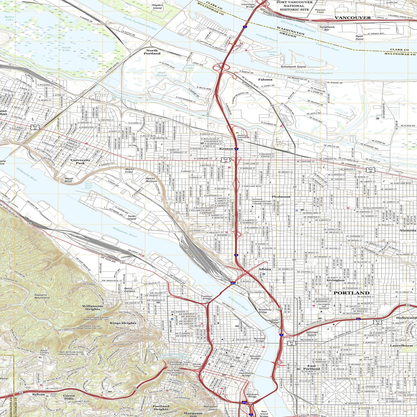 portland oregon map