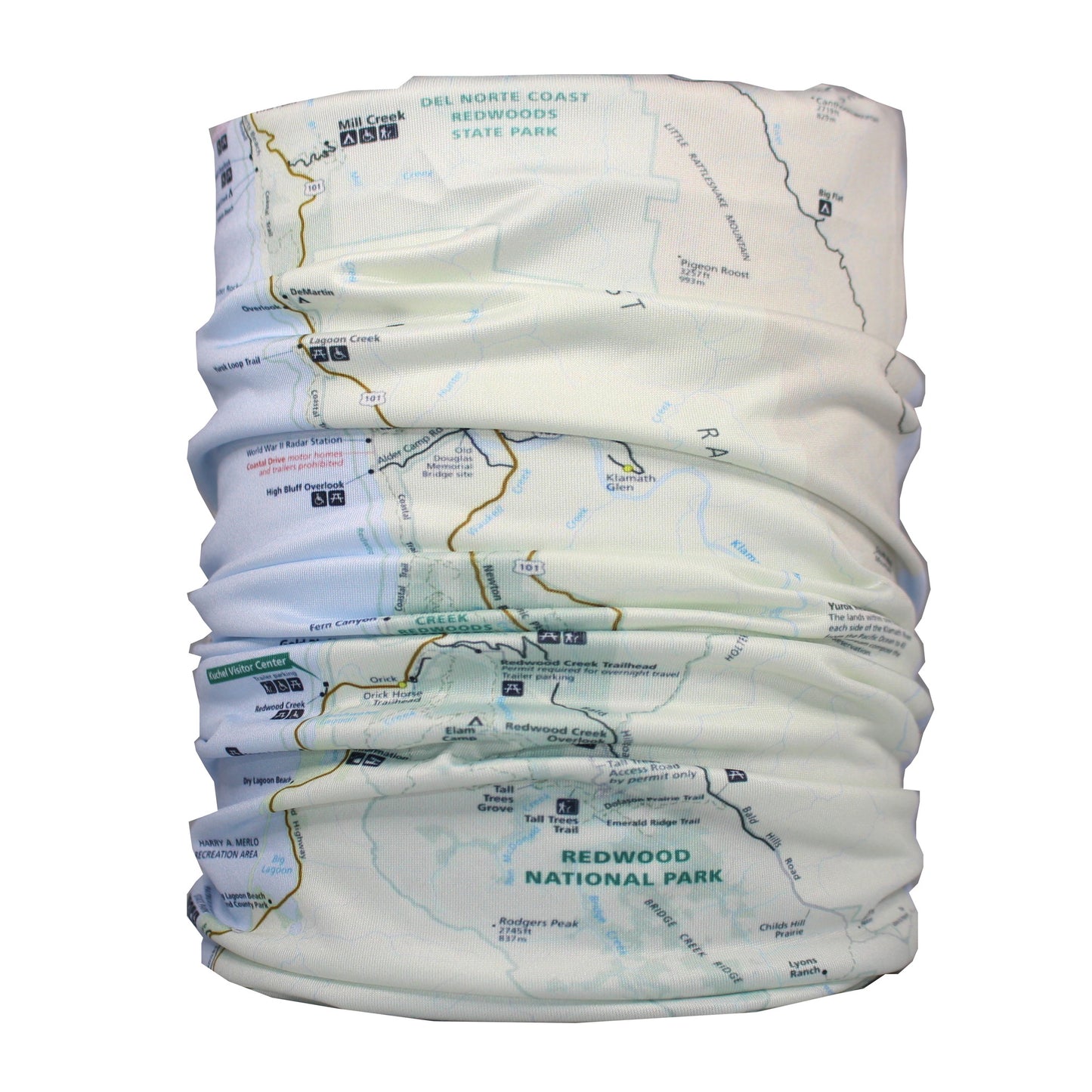 redwood national park map neck gaiter buff