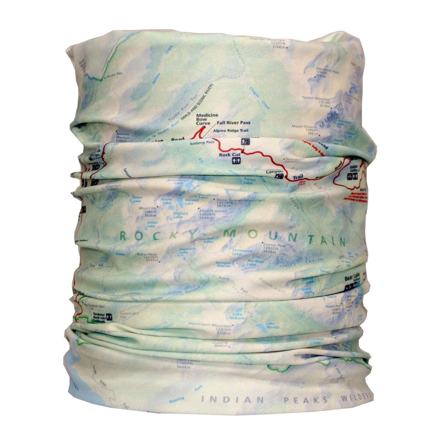 rocky national park map neck gaiter buff