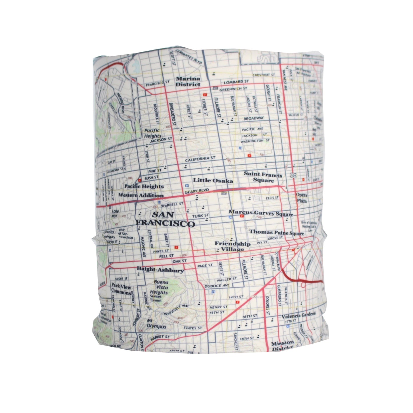 san francisco california map neck gaiter buff