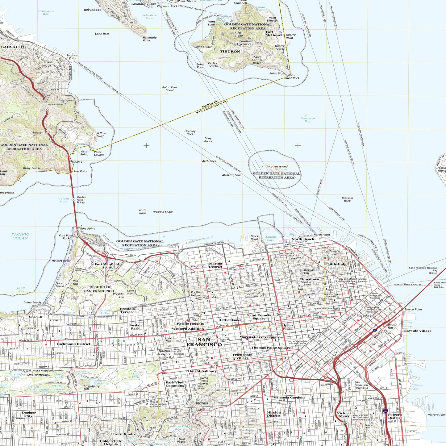 san francisco california map