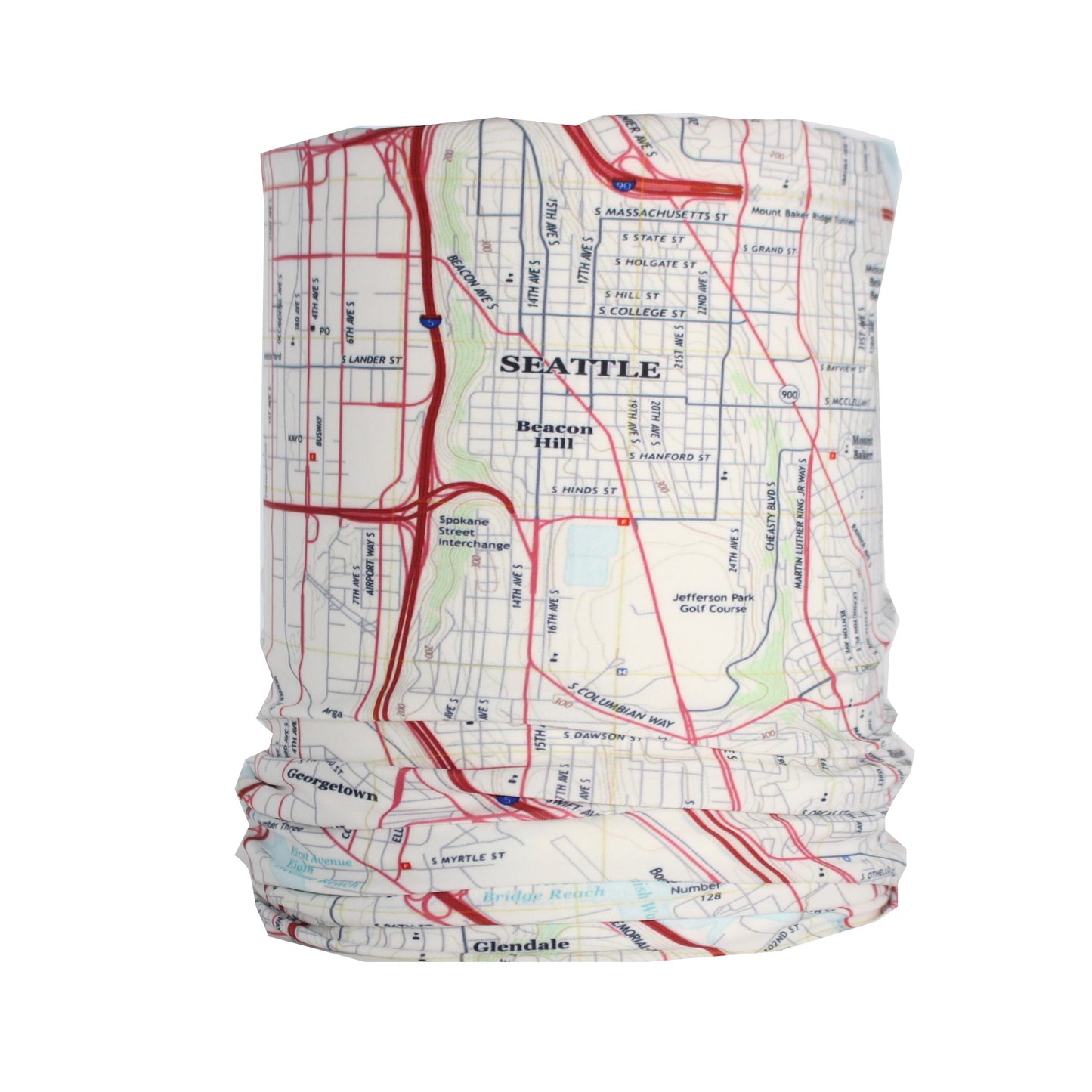 seattle washington map neck gaiter buff
