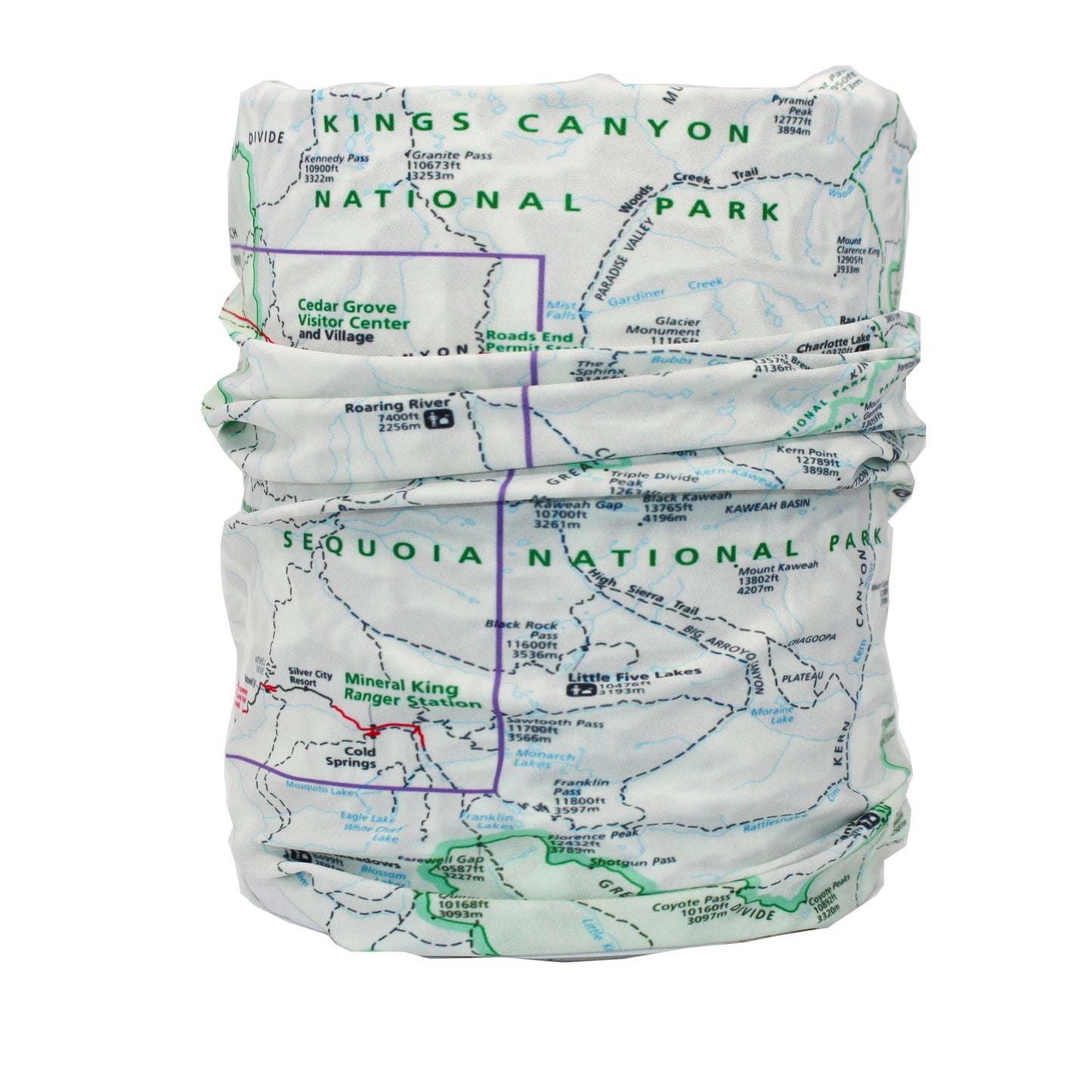 sequoia and kings canyon national park map neck gaiter buff