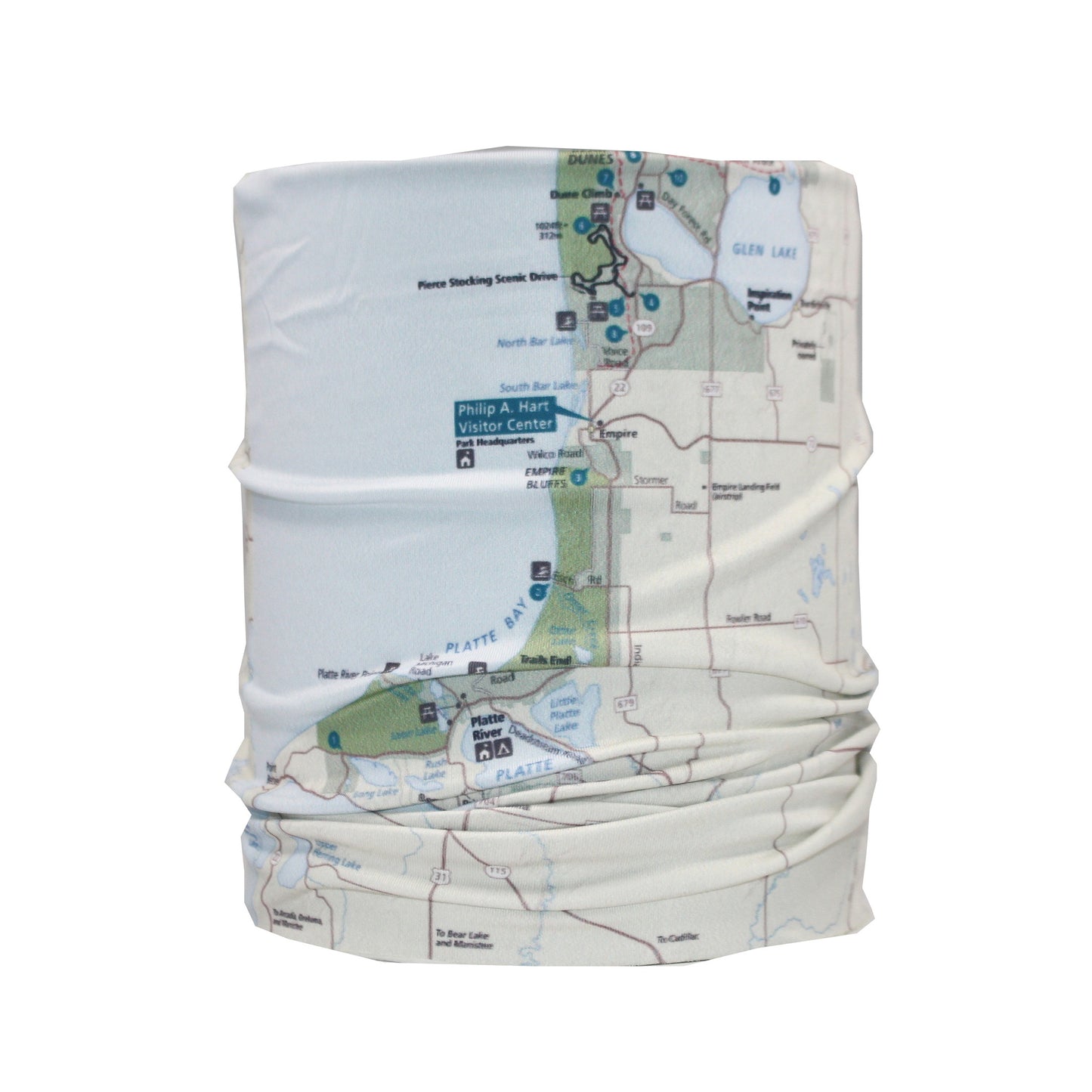 sleeping bear dunes national lakeshore map neck gaiter buff