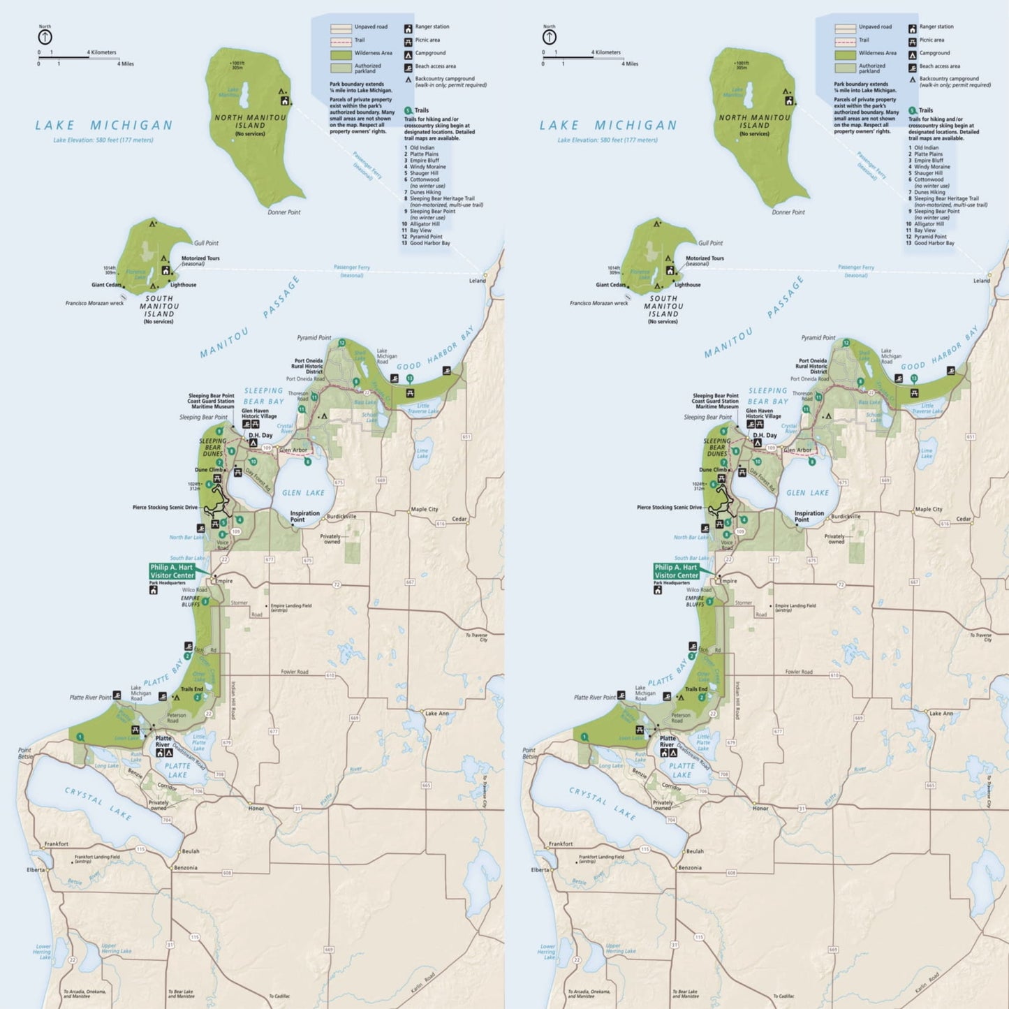 sleeping bear dunes national lakeshore map